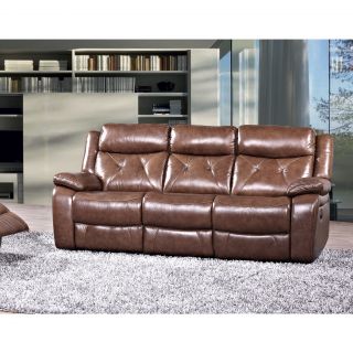 Rivallo Brown Top Grain Leather Reclining Sofa
