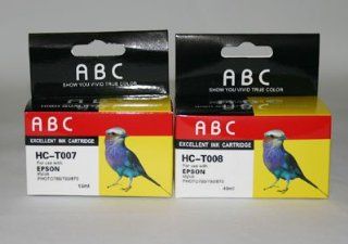 4 packs 2 sets Compatible EPSON T007/T008 ink cartridges for Epson Stylus Color 825/870 Epson Stylus Photo 780/785EPX/790/825/870/870LE/875DC/890/895/915. 2 black + 2 color, total 4 packs