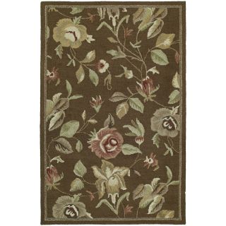 Hand tufted Lawrence Brown Floral Wool Rug (3 X 5)