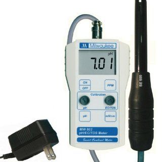 Milwaukee BEM802 Combination pH/EC/TDS Meter with 110V Power and Mounting Kit, 0.00 to 14.00 pH, +/ 0.20 pH Accuracy Science Lab Multiparameter Meters
