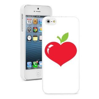 Apple iPhone 4 4S 4G White 4W790 Hard Back Case Cover Color Heart Apple Teacher Cell Phones & Accessories