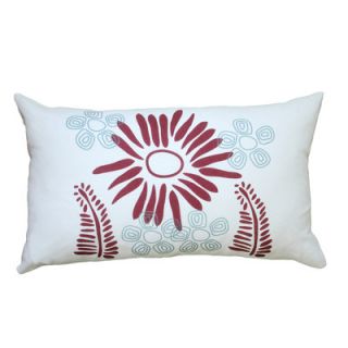 Balanced Design Hand Printed Fern Pillow LFER Color Red / Blue