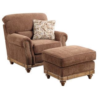 Emerald Grand Rapids Brown Chair And Ottoman Set