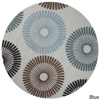 Hand hooked Gretchen Contemporary Geometric Indoor/ Outdoor Area Rug (8 Round)