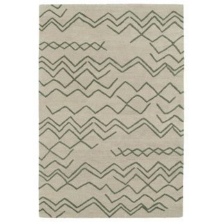 Hand tufted Utopia Cascade Emerald Wool Rug (8 X 11)