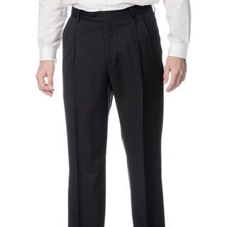 Henry Grethel Mens Stretchable Waistband Pleated Front Charcoal Pant