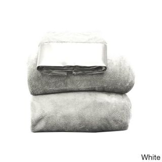 Amrapur Overseas Inc. Coral Fleece 3 piece Twin Or Twin Xl Sheet Set (multi Colors Available) White Size Twin