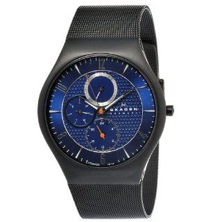Skagen Men's 806XLTBN Denmark Black Mesh Blue Dial Watch at  Men's Watch store.