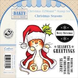 Makey Bakey EZmount Christmas Cling Stamp Set 4.75 X4.75   Christmas Seasons