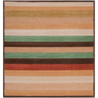 Meticulously Woven Pamela Transitional Striped Indoor/ Outdoor Area Rug (76 X 76)
