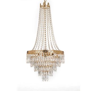 Gallery Empire Style 4 light Gold Chandelier