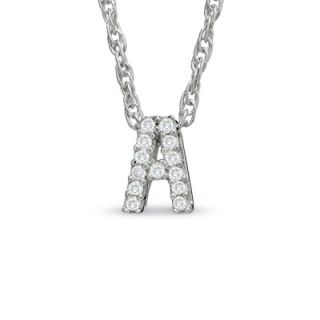 Diamond Accent Initial A Pendant in Sterling Silver   Zales