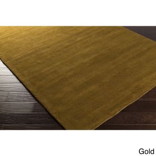 Surya Carpet, Inc. Hand loomed Decker Casual Solid Area Rug (76 X 96) Gold Size 76 x 96