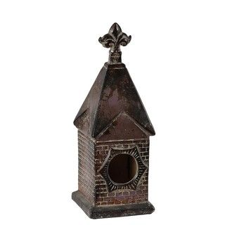 Privilege Medium Brown Ceramic Bird House Accent Piece