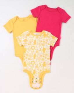 Disney Cuddly Bodysuit with Grow an Inch Snaps, Winnie the Pooh "Flowers And Hunny" 3 Pack, White/Fuschia/Yellow, 0 3 Months Infant And Toddler Bodysuits Clothing
