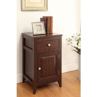 Oh Espresso Finish Nightstand Side Table Storage Cabinet And Drawer Espresso Size 1 drawer