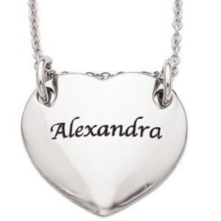Personalized Heart Necklace in Stainless Steel (12 Letters)   Zales