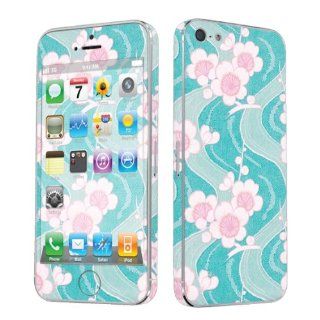 Apple iPhone 5 Full Body Vinyl Decal Protection Sticker Skin Pink Teal Sakura By Skinguardz Cell Phones & Accessories