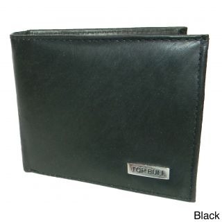 Top Bull Cowhide Leather L shaped Bi fold Wallet