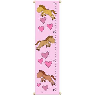 Girls Canvas Growth Chart In Horses