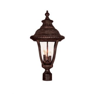 Acclaim Lighting Windsor Collection Post mount 3 light Outdoor Black Coral Light Fixture