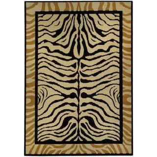 Ephesus Collection Animal Zebra Print Contemporary Area Rug (410 X 610)