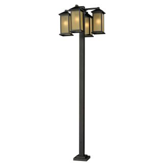 Z lite 4 head Outdoor Post With Tinted Glass Shades