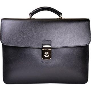 Royce Leather Kensington Single Gusset Briefcase Black