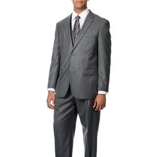 Caravelli Caravelli Italy Mens Superior 150 Grey Shark Pattern 3 piece Vested Suit Grey Size 36R