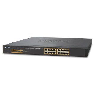PLANET 16 Port 10/100/1000Mbps 802.3at PoE+ Ethernet Switch / GSW 1600HP / Computers & Accessories