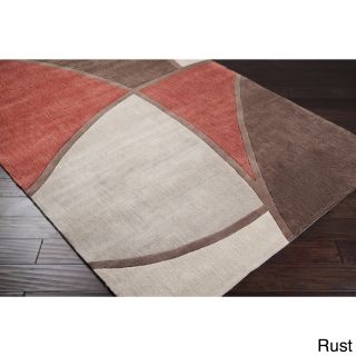 Surya Carpet, Inc. Hand tufted Abstract Geometric Contemporary Area Rug (8 X 11) Orange Size 8 x 11