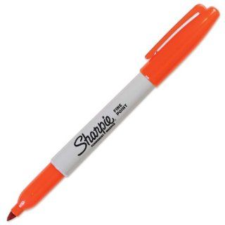 Sharpie 30006 Fine Point Permanent Marker, Orange, 12 Pack  Orange Sharpie Permanent Marker 