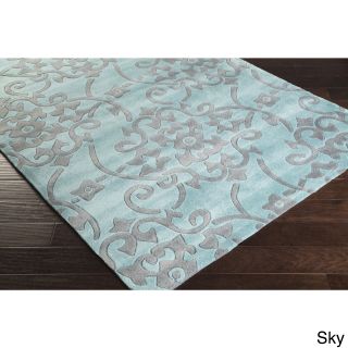 Surya Carpet, Inc. Hand tufted Floral Contemporary Area Rug (8 X 11) Blue Size 8 x 11