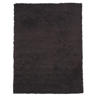 Handmade Wool And Viscose Black Shaggy Rug (5 X 8)