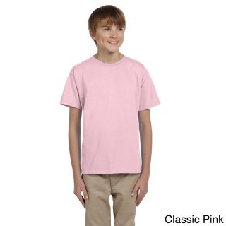 Jerzees Youth Boys Hidensi t Cotton T shirt Pink Size L (14 16)
