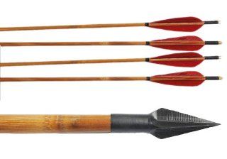 Buffalo Bamboo Shaft A 804 Broadhead 150 Grain Archery Hunting Arrows 6* Brand Red Feather  Sports & Outdoors