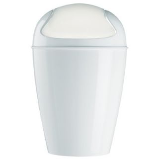 Koziol Del Swing Top Wastebasket 57775 Color Solid White