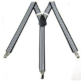 SUS 805 BWB   Black   White   Youth Striped Suspenders Clothing