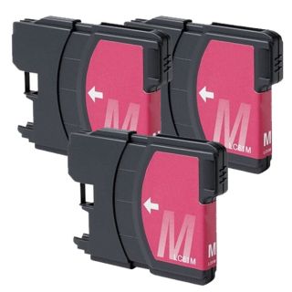 Brother Lc61 Magenta Compatible Ink Cartridge (remanufactured) (pack Of 3)