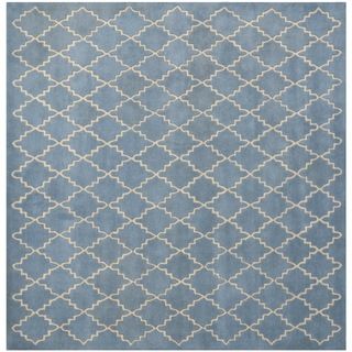 Safavieh Handmade Moroccan Chatham Blue Grey Wool Rug (9 Square)