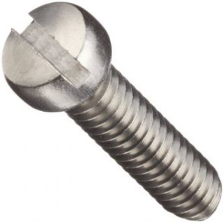 Stainless Steel Machine Screw, Plain Finish, Fillister Head, Slotted Drive, 3/16" Length, #6 32 Threads (Pack of 100)