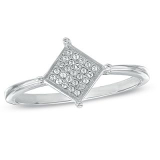 Diamond Accent Cluster Ring in 10K White Gold   Zales
