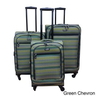 Kemyer Chevron 3 piece Expandable Spinner Luggage Set