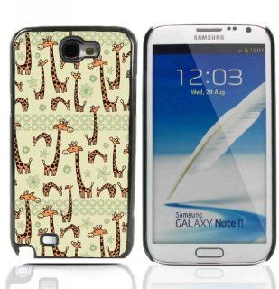 Giraffe Wild Animal Hard Plastic and Aluminum Back Case For Samsung Galaxy Note 2 Note II N7100 With 3 Pieces Screen Protectors Cell Phones & Accessories