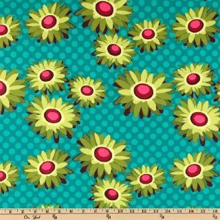 44'' Wide Michael Miller Flora And Fauna Daisy Dots Turquoise By The Yard