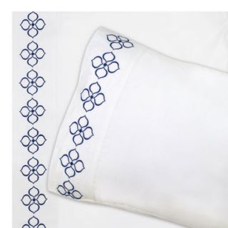 Jonathan Adler Hollywood Embroidered Sheet Set 830 987 Size Twin, Color Navy