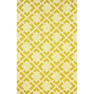 Nuloom Handmade Squares Gold New Zealand Wool Rug (5 X 8)