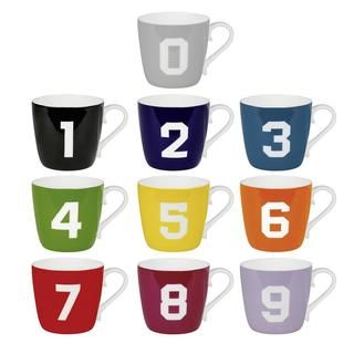 Konitz Colored Number Mugs 0 9 (set Of 10)