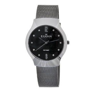 Skagen Women's 817SCBB Quartz Ceramic Black Dial Watch Skagen Watches