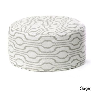 Adora Ikat Print Beaded Pouf